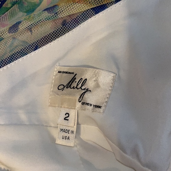 Milly Kaleidoscope Print on Stretch Cotton Mesh Racer Dress Size 2 - Picture 5 of 6